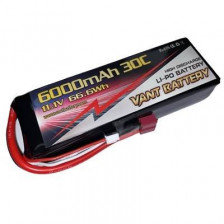 VANT Battery Batteria LiPo 3S 11,1v 6000mha 30C connettore Deans (art. VT-6000/30/3S)