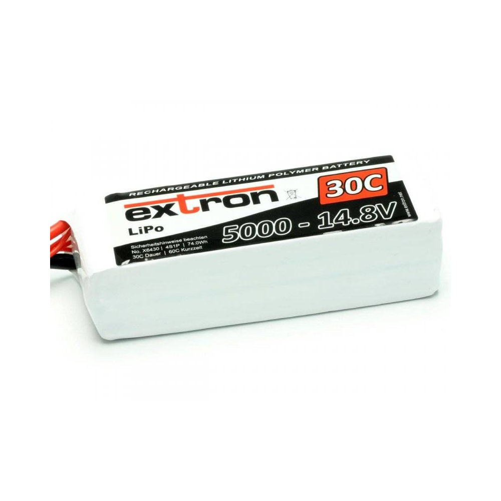 Extron Batteria Li-po X2 14,8V 5000mAh 30-60C connettore XT90 (art. X6430)