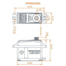 Spektrum Servocomando A5080 MT/HS Mini Digital ad alta tensione HV (art. SPMSA5080)
