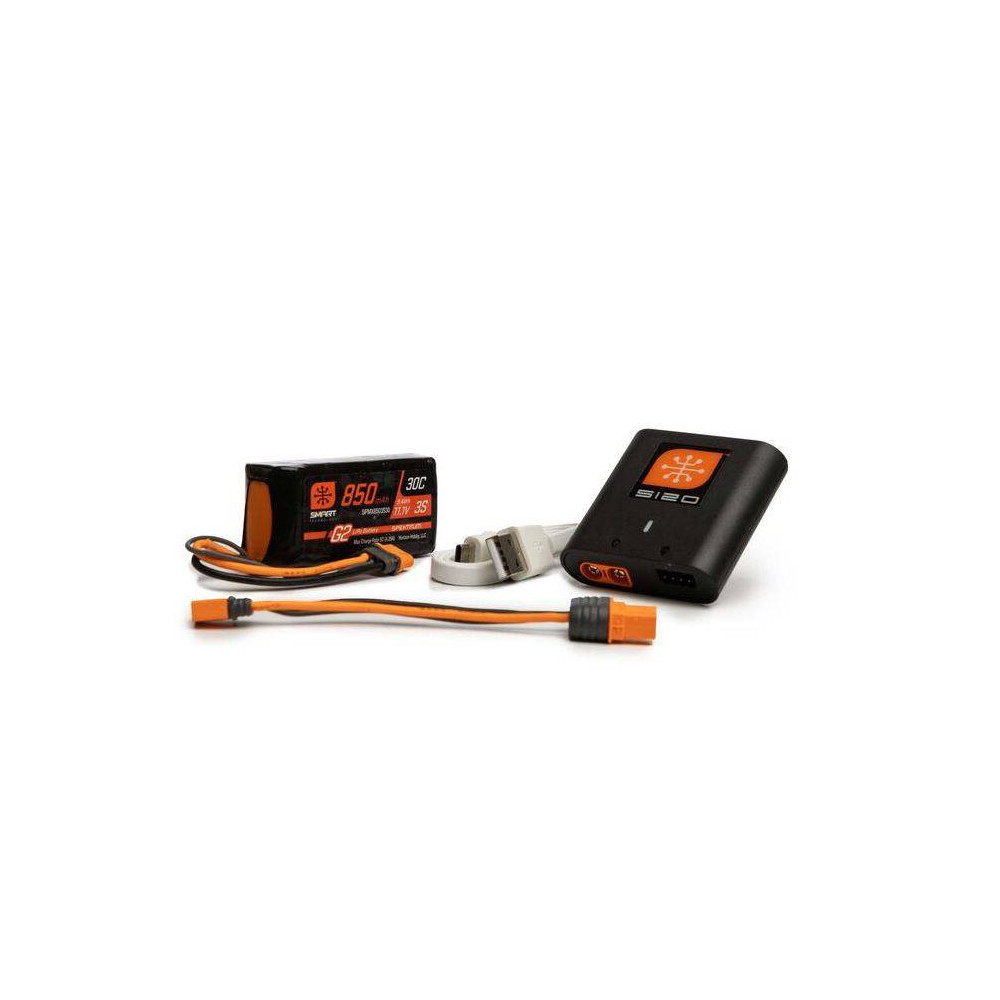 Spektrum Set Smart Powerstage Air Bundle con Batteria 850mAh 3S G2 LiPo e Caricabatterie S120 (art. SPMXPSA100)