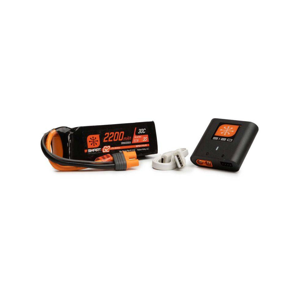 Spektrum Set Smart Powerstage Air Bundle con Batteria LiPo 2200mAh 3S G2 e Caricabatterie S120 (art. SPMXPSA200)