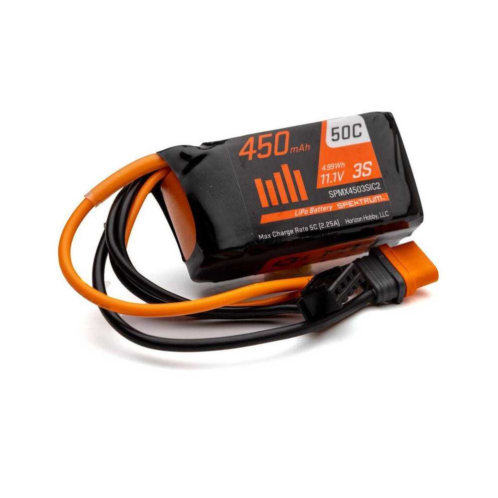 Spektrum Batteria Li-Po 3S 11,1V 450mAh 50C connettore IC2 (art. SPMX4503SIC2)