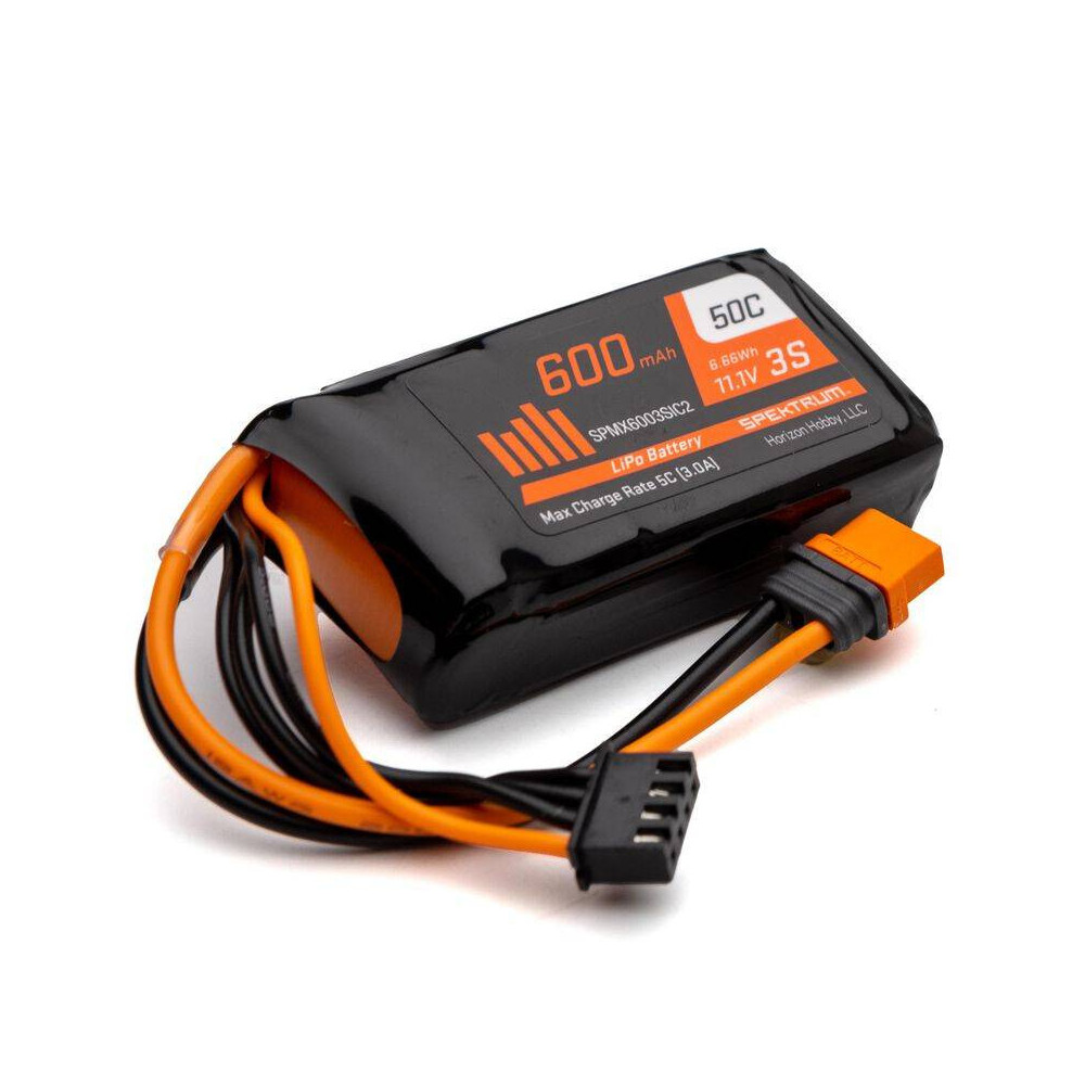 Spektrum Batteria Li-Po 3S 11,1V 600mAh 50C connettore IC2 (art. SPMX6003SIC2)