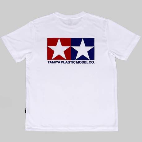Tamiya T-Shirt Bianca con stampa Logo Tamiya in blu e rosso Taglia Media (art. TP67498)