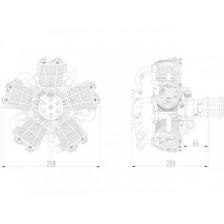Pichler Motore Stellare 5 cilindri a benzina NGH GF 150 R5 150cc (art. 16036)