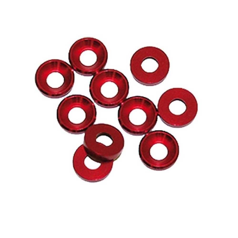 Ultimate Racing Rondelle coniche svasate M4 Alluminio Rosse 10 pezzi (art. UR1511R)