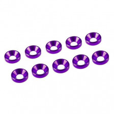 Ultimate Racing Rondelle coniche svasate M3 Alluminio Viola 10 pezzi (art. UR1501P)