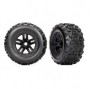 Traxxas Coppia gomme con cerchi Sledgehammer Black 3.8" TSM esagono 17mm per Sledge (art. TXX9672)