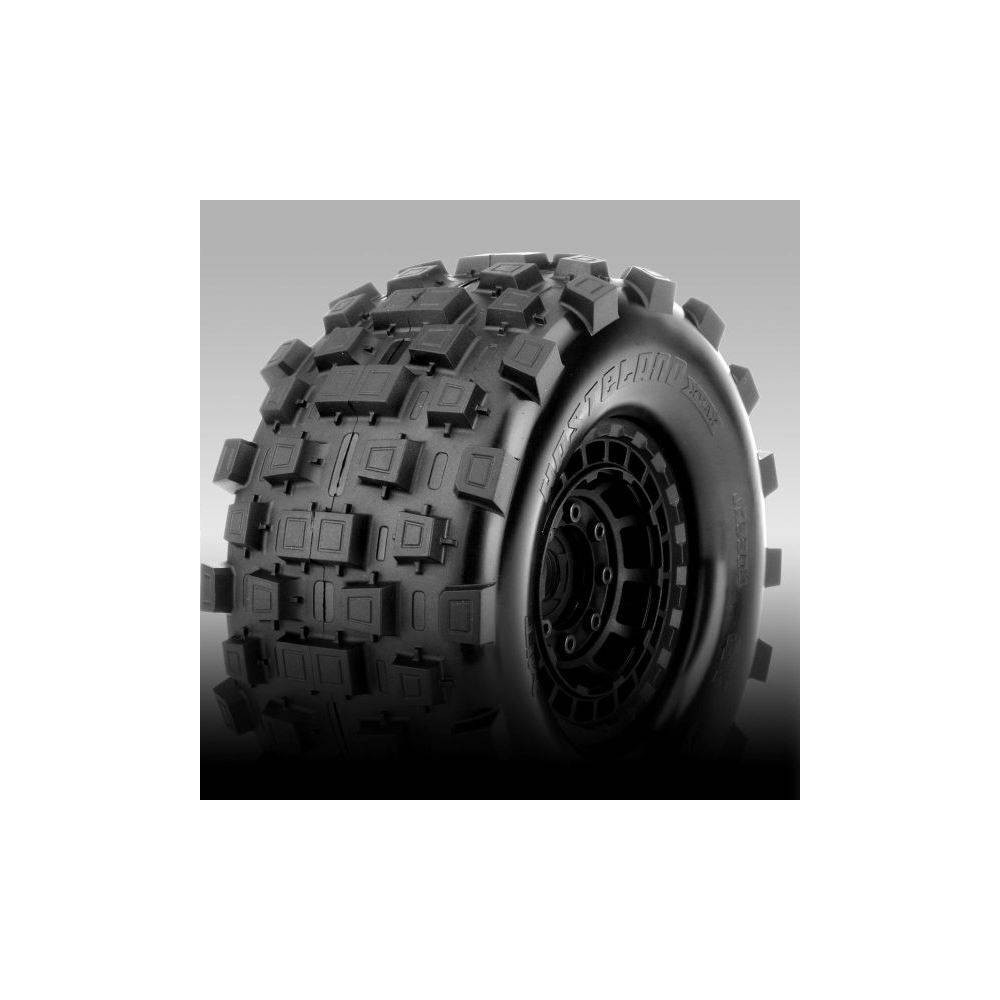 Jetko Coppia gomme EX MT Wasteland Belted 3.8" X-maxx e Kraton esagono 24mm cerchi Neri (art. JK5804CB)