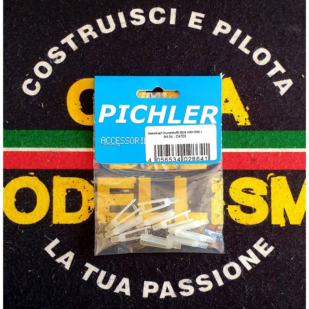 Pichler Forcelle in Nylon con filettatura M2,5 confezione da 10 pezzi (art. C4703)