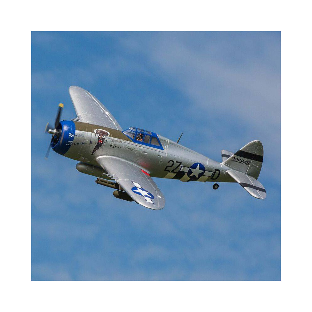 E-flite Aeromodello P-47 Razorback 1200mm BNF Basic con AS3X e SAFE Select (art. EFL08450)