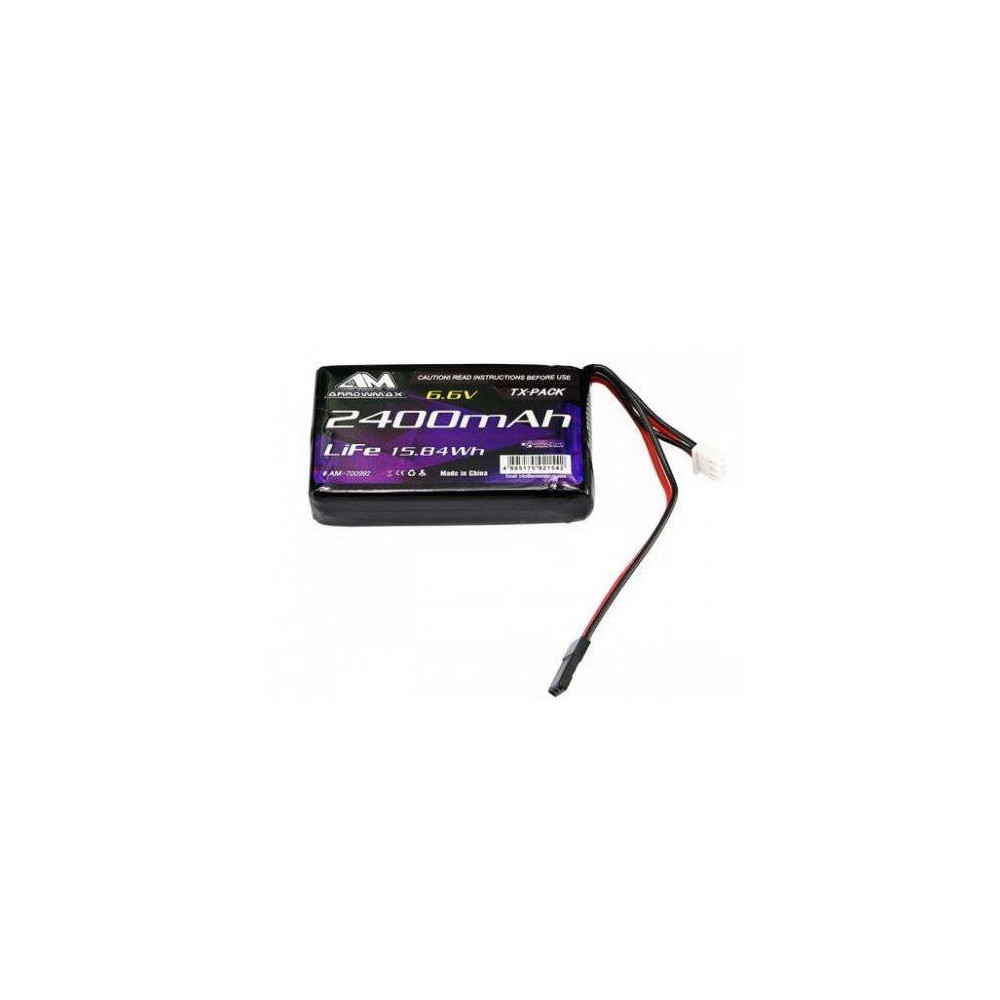 Arrowmax Batteria Li-Fe 6,6V 2400mAh 2S per Futaba 4PK / 4PX / 4PV / 7PX (art. AM700992)