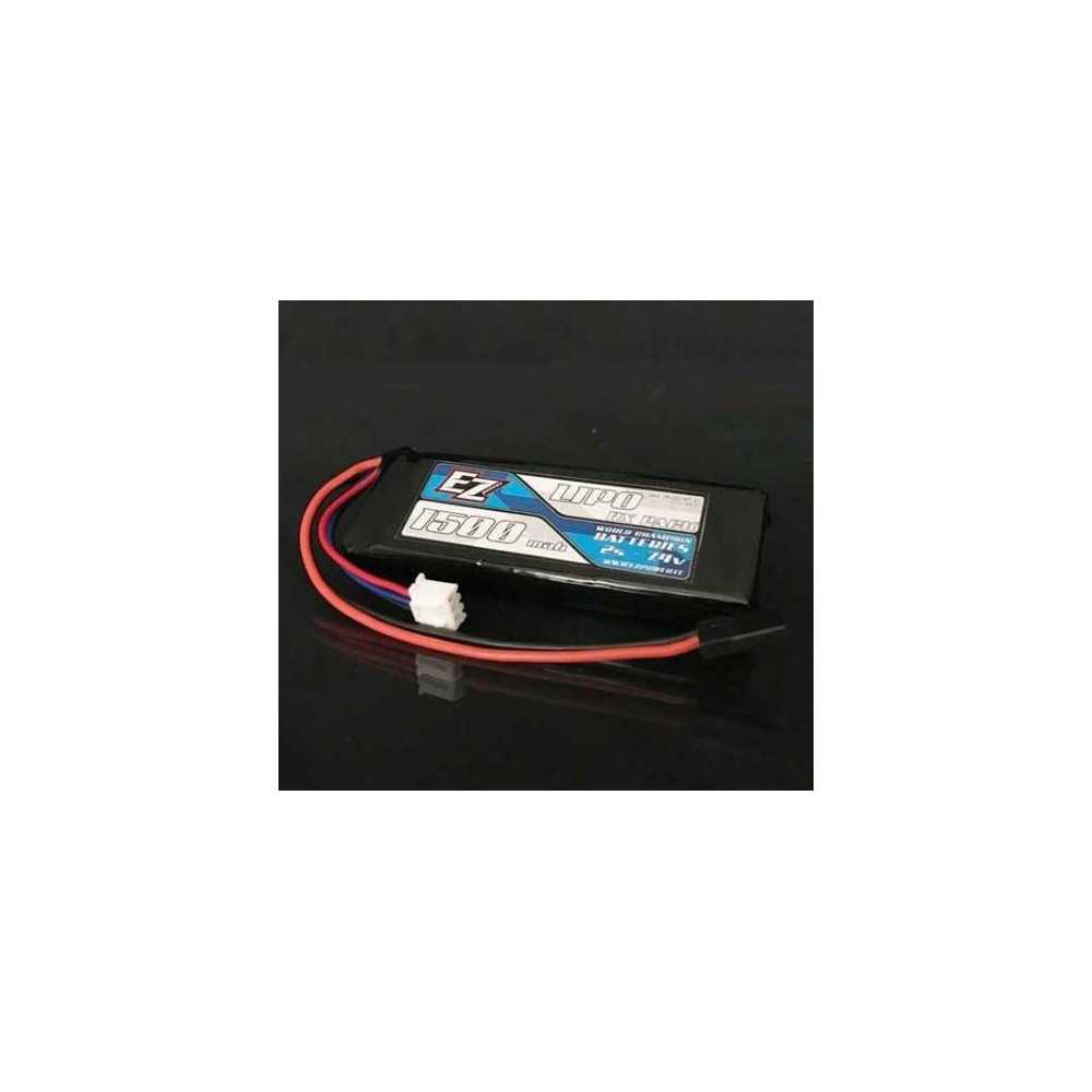 EZpower Batteria Li-po per TX / RX 2S 7,4V 1500mAh connettore JR (art. EZP1500/2-RX)