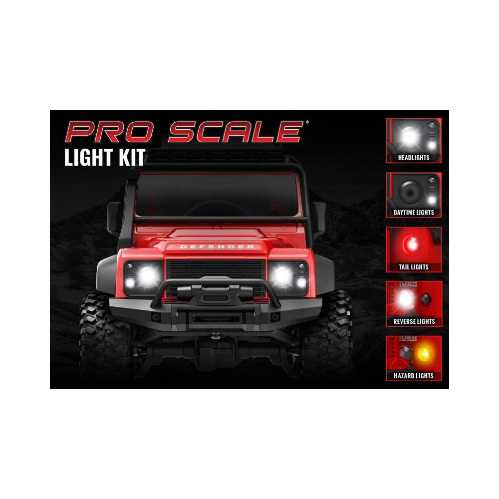 Traxxas Kit Luci a Led Pro-Scale completo per carrozzeria 9712 Land Rover Defender TRX-4M (art. TXX9784)