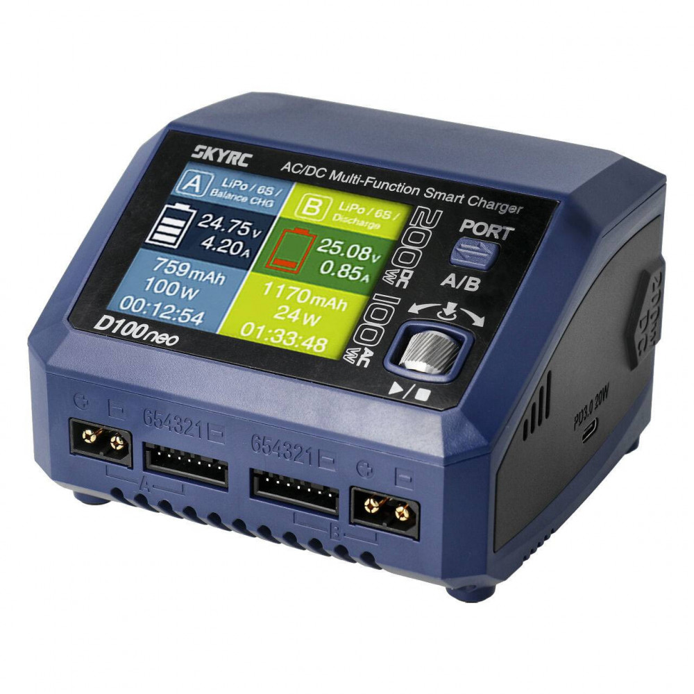 SkyRC Caricabatterie D100 Neo AC / DC per LiPo 1-6S Carica 10A 100W (art.  SK100199-01)