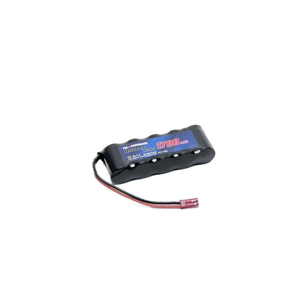 Pink Performance Batteria Ricevente Straight Ni-Mh 6V 1700mAh doppio Connettore JR e JST peso 120gr (art. PP6-1700S)