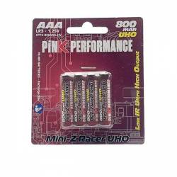 Pink Performance Batterie Ministilo Ricaricabili Ni-Mh R3 AAA 800mAh Mini-Z Racer UHO 4 pezzi (art. PP2-800AAA-HV)