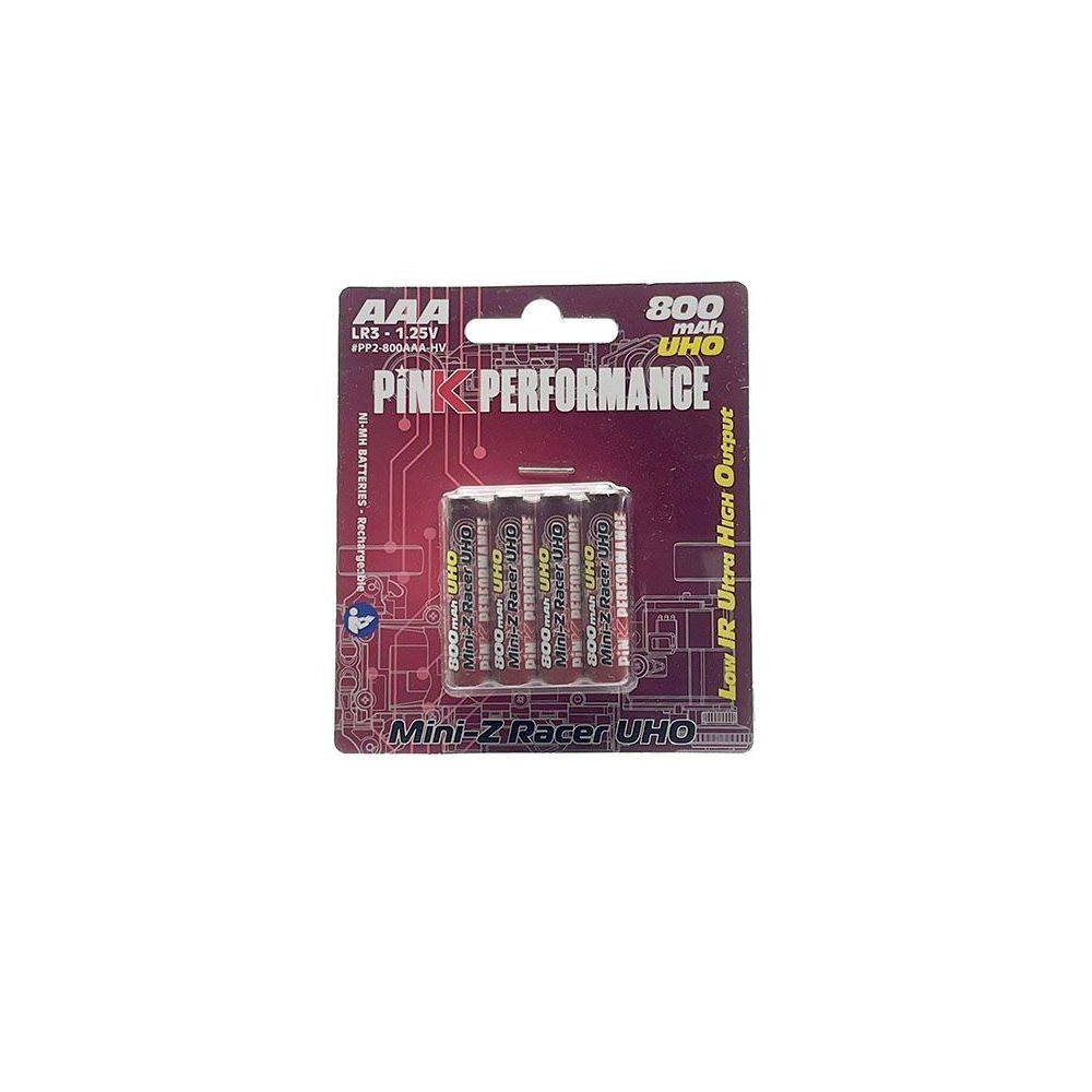 Pink Performance Batterie Ministilo Ricaricabili Ni-Mh R3 AAA 800mAh Mini-Z Racer UHO 4 pezzi (art. PP2-800AAA-HV)