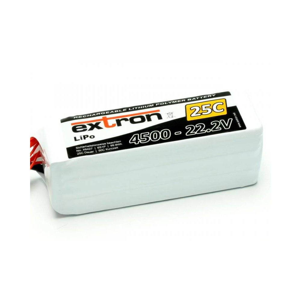 Extron Batteria Li-po X2 2S 22,2V 4500mAh 25C connettore XT90 (art. X6427)