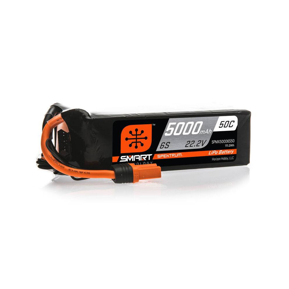 Spektrum Batteria Li-Po 6S 22,2V 5000mAh 50C Smart connettore IC5 (art. SPMX50006S50)