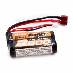 Hobbytech Batteria KONECT Li-Po 2S 7,4V 2600mAh connettore Deans (art. KN-LI0742600)