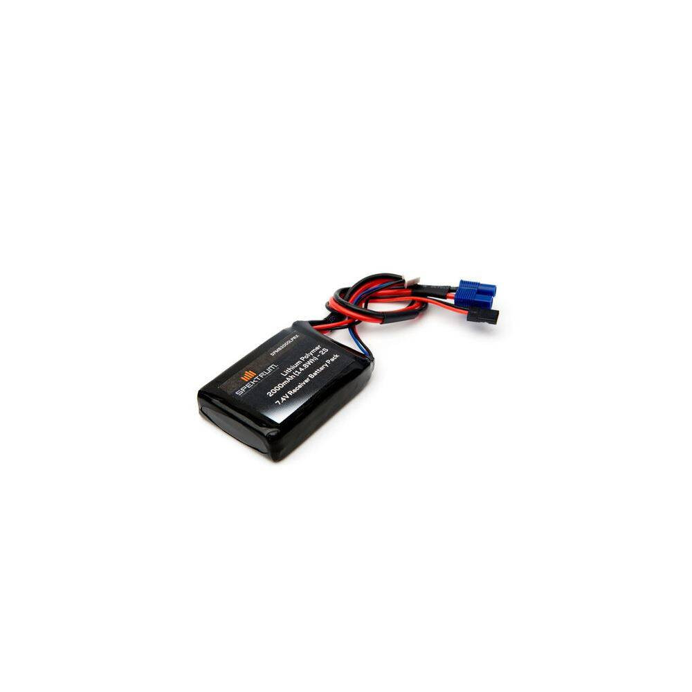 Spektrum Batteria per Ricevitore LiPo 2S 7,4V 2000mAh 3C 14,8Wh doppia Spinetta JR e EC3 (art. SPMB2000LPRX)