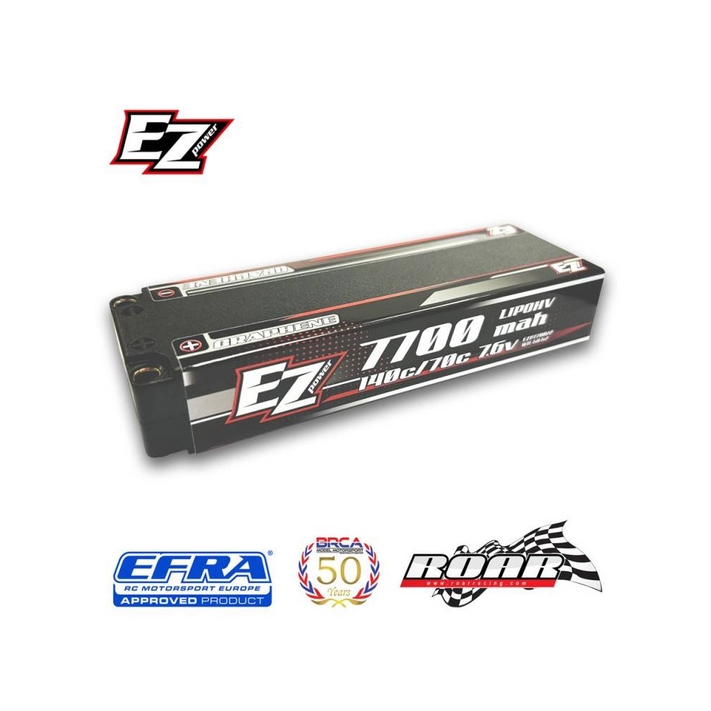 EZpower Batteria Li-po 2S 7,6V 7700mAh 140/70C HV GRAPHENE - 5mm (art. EZP7700/2)