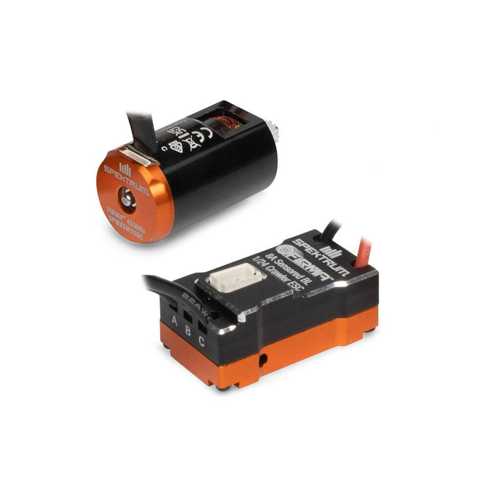 Spektrum Combo Motore con ESC Firma Brushless Rock Crawler Sensored 8A per SCX24 1/24 (art. SPMXSEMC18)