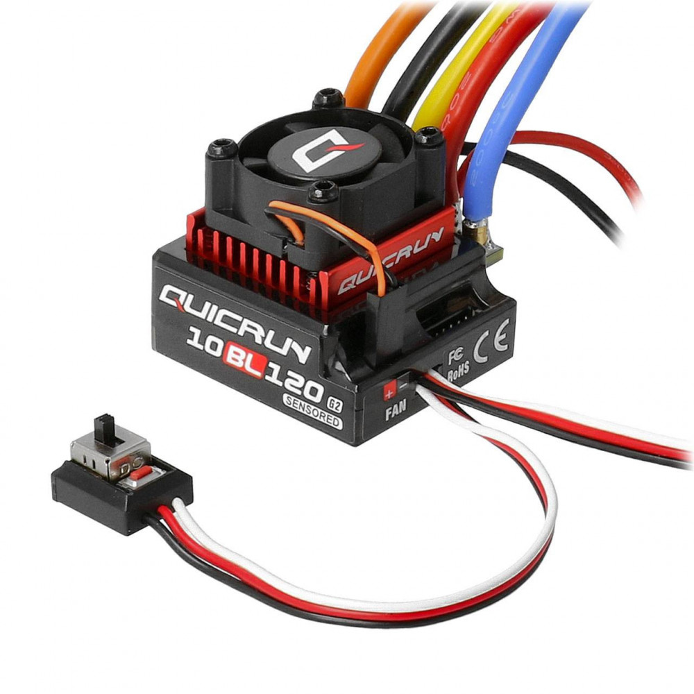 Hobbywing Regolatore QuicRun 10BL120G2 Brushless ESC 120A Sensored per 1/10 Lipo 2-3S (art. HW30125002)