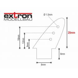 Extron Squadrette di controllo in Fibra di Vetro Nere lunghezza 20mm Spessore 1mm confezione 10 pezzi (art. X0724)