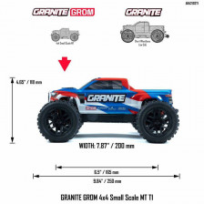 Arrma Monster Truck Granite Grom 4X4 Brushed Scala 1/18 RTR con batteria e caricabatterie blu (art. ARA2102T1)