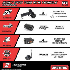 Arrma Automodello Vorteks Mega 550 1/10 2WD Stadium Truck RTR con batteria e caricabatterie Colore Viola (art. ARA3205ST2)