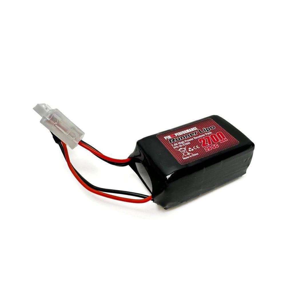 Pink Performance Batteria Ricevente Li-Po 2S 7,4V 2700mAh Connettore JR peso 97gr Hump (art. PP6-2S-2700H)