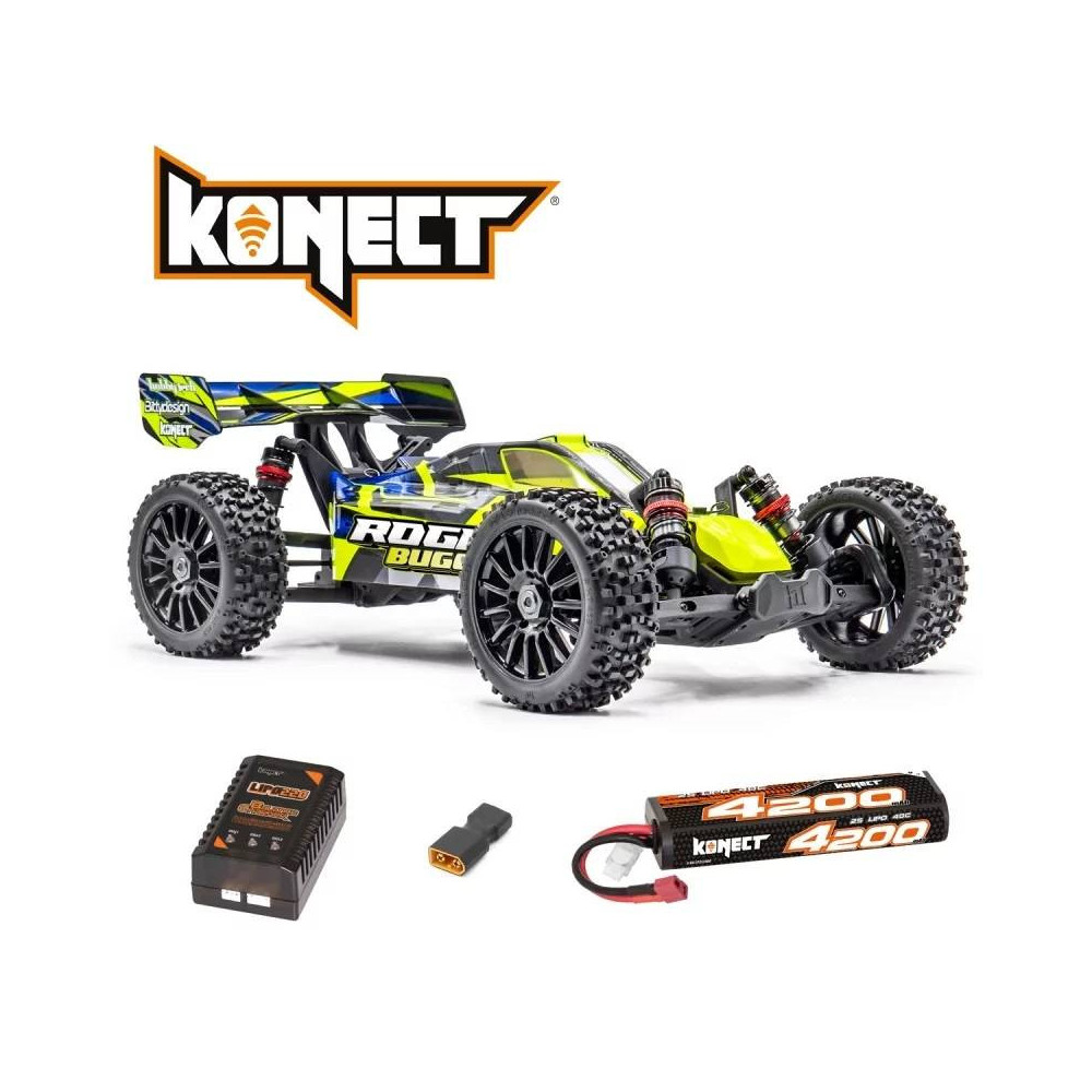 Hobbytech Automodello Buggy ROGUE Brushless RTR 1/8 con Batteria e Caricabatterie colore Giallo (art. 1.ROGB.YE.RTR-PACK)