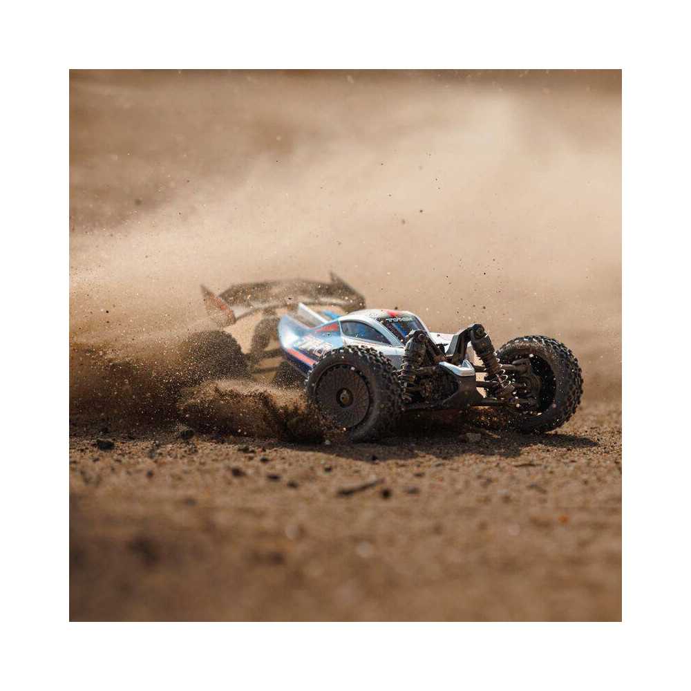 Arrma Automodello Typhon Grom Mega 380 Buggy 4X4 Brushed RTR con Batteria e Caricabatteria, Blu/Argento (art. ARA2106T1)