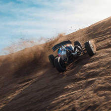 Arrma Automodello Typhon Grom Mega 380 Buggy 4X4 Brushed RTR con Batteria e Caricabatteria, Blu/Argento (art. ARA2106T1)