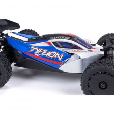 Arrma Automodello Typhon Grom Mega 380 Buggy 4X4 Brushed RTR con Batteria e Caricabatteria, Blu/Argento (art. ARA2106T1)