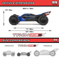 Arrma Automodello Typhon Grom 223S BLX DSC Buggy 4X4 Brushless RTR con Batteria e Caricabatteria, Rossa (art. ARA2306ST1)