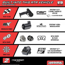 Arrma Automodello Typhon Grom 223S BLX DSC Buggy 4X4 Brushless RTR con Batteria e Caricabatteria, Rossa (art. ARA2306ST1)
