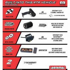 Arrma Automodello Typhon Grom Mega 380 Buggy 4X4 Brushed RTR con Batteria e Caricabatteria, Rosso/Bianco (art. ARA2106T2)