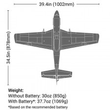 E-flite Aeromodello P-51D Mustang 1000mm BNF Basic con AS3X+ e SAFE Select (art. EFL02650)