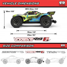 Arrma Automodello Vorteks 223S DSC 4WD Brushless Monster Truck Scala 1/10 RTR Verde Gialla (art. ARA4305V4T2)