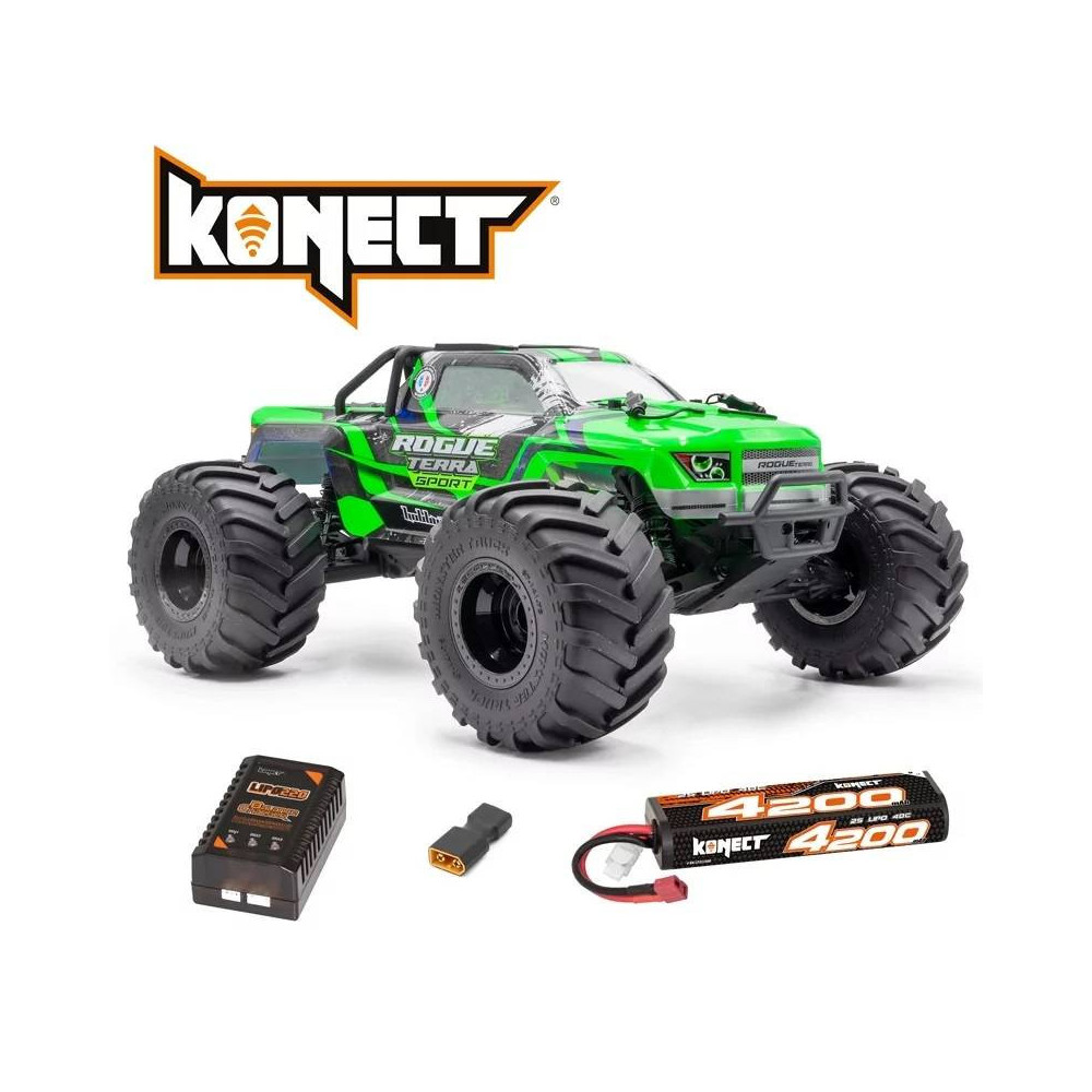 Hobbytech Monster Truck Rogue Terra SPORT Brushless Scala 1/10 - 100% RTR Combo Pack Verde (art. 1.ROGT.SP.GR-PACK)