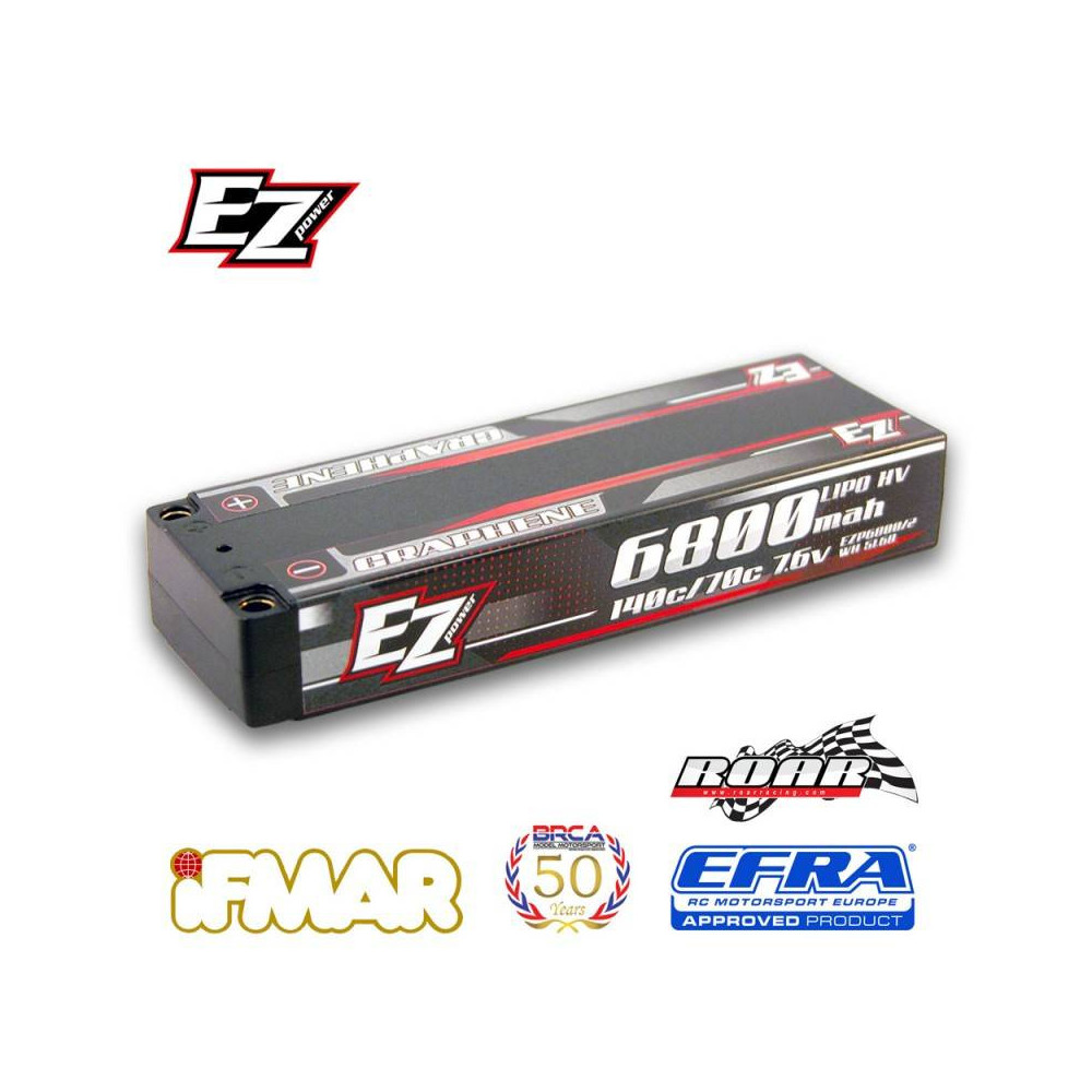 EZpower Batteria Li-po 2S 7,6V 6800mAh LCG 140/70C HV GRAPHENE - 5mm (art. EZP6800/2)