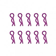 Hobbytech Clips carrozzeria medie per modelli 1/10 in metallo 10 Pezzi VIOLA (art. HT-502381P)