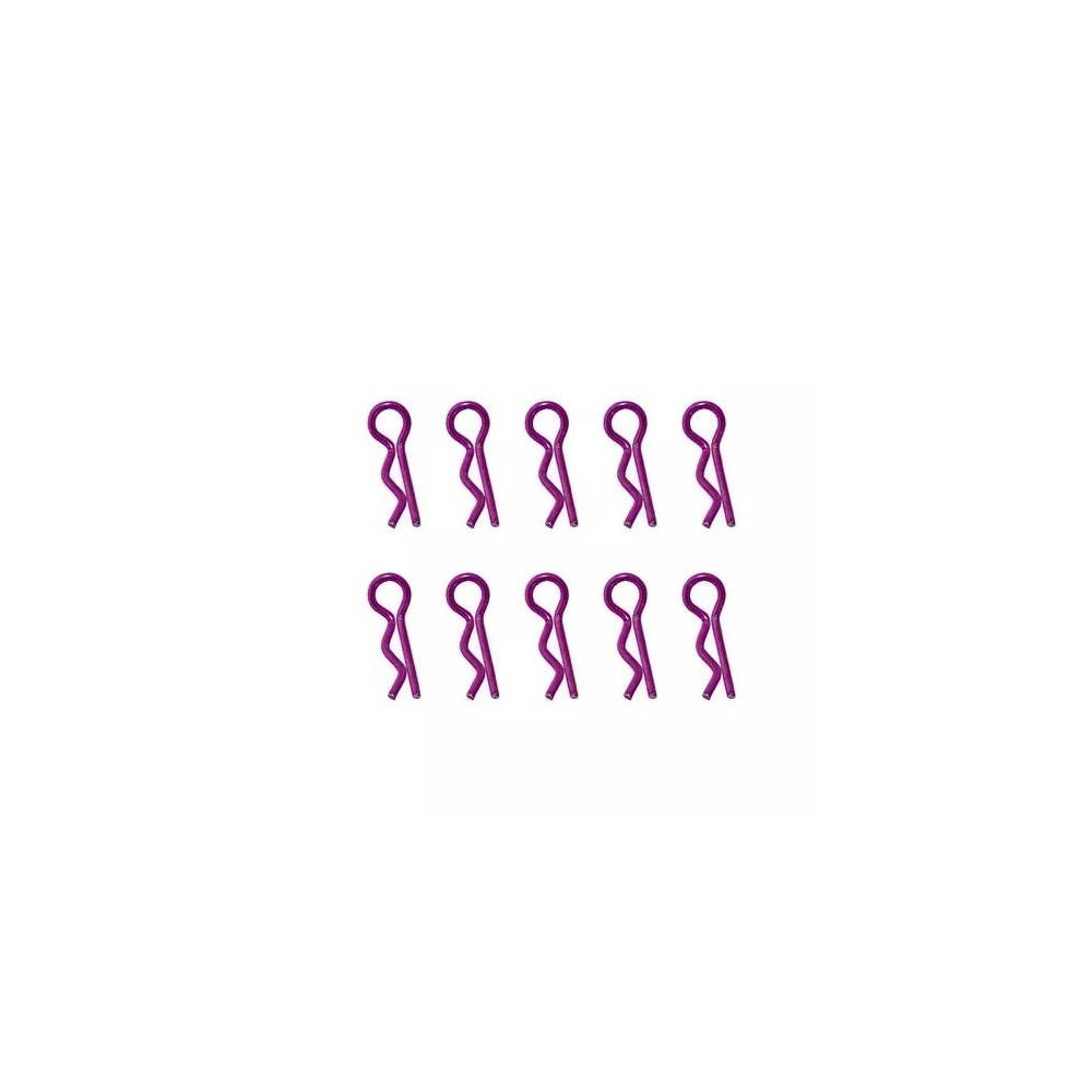 Hobbytech Clips carrozzeria medie per modelli 1/10 in metallo 10 Pezzi VIOLA (art. HT-502381P)