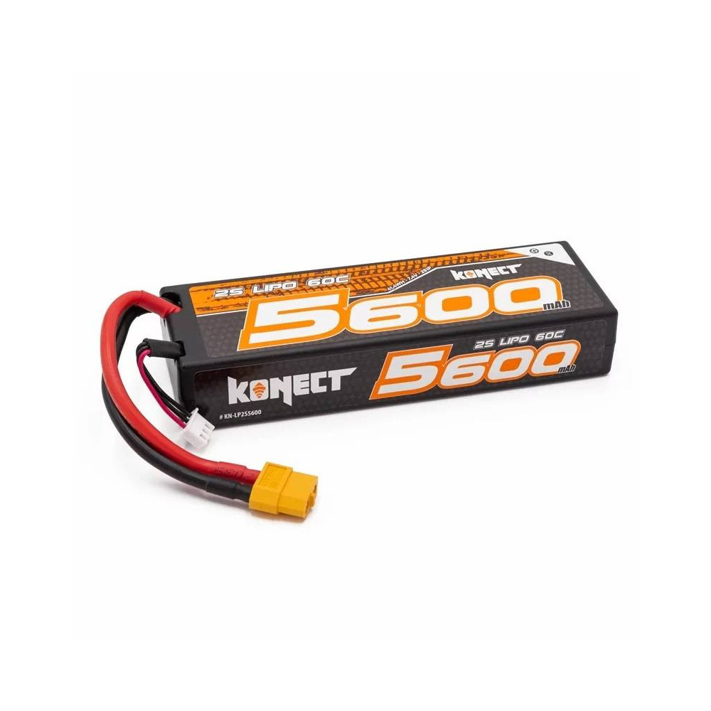 Hobbytech Batteria KONECT Li-Po 2S 7,4V 5600mAh 60C Slim Pack Connettore XT60 (art. KN-LP2S5600-XT60)