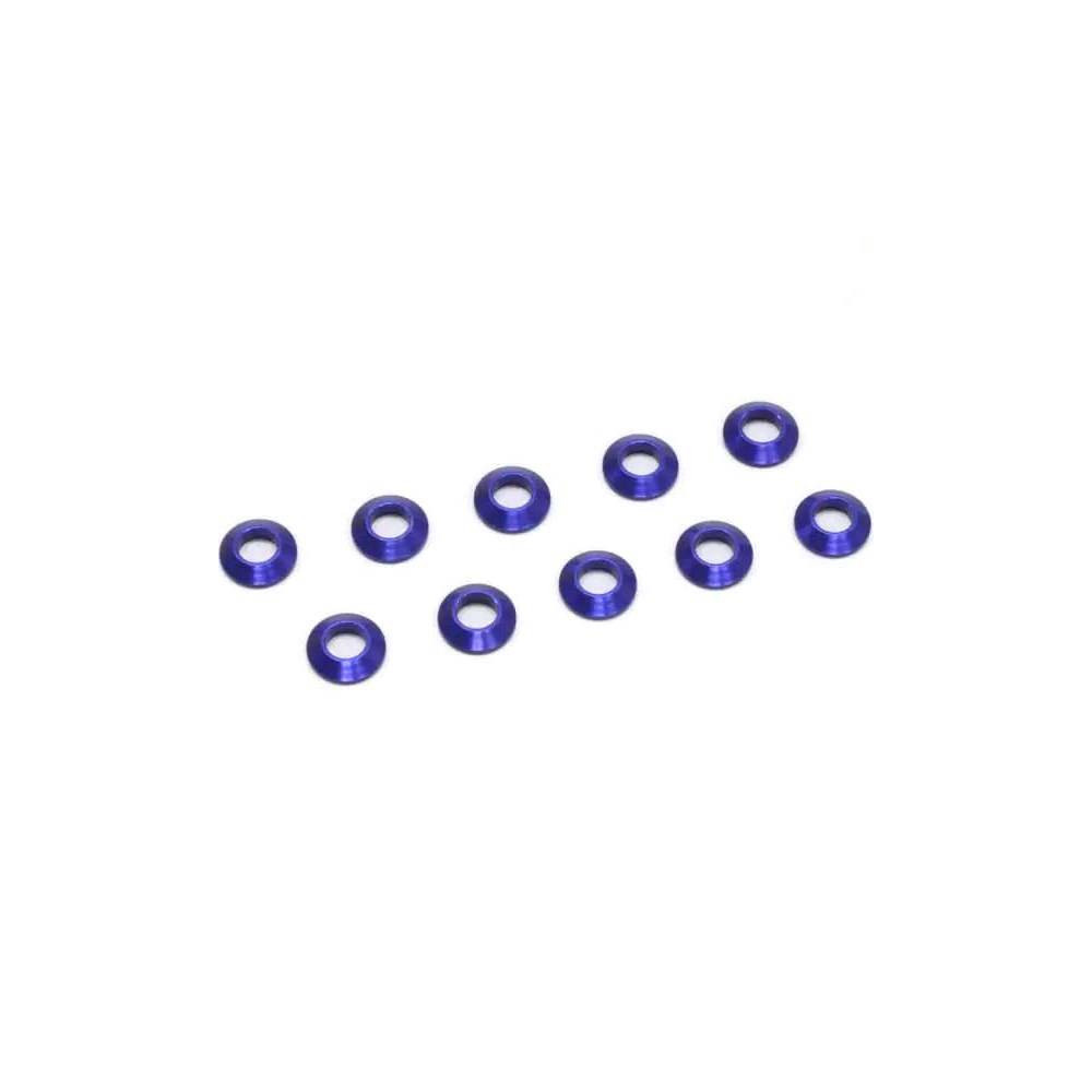 Kyosho Rondelle coniche 3x6x2mm in Alluminio blu Confezione 10 pezzi (art. W0141VB)
