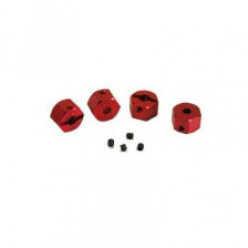 EZpower Trascinatori HEX esagonali 12mm in Alluminio Rossi Larghi confezione 4 pezzi (art. EZRL2395)