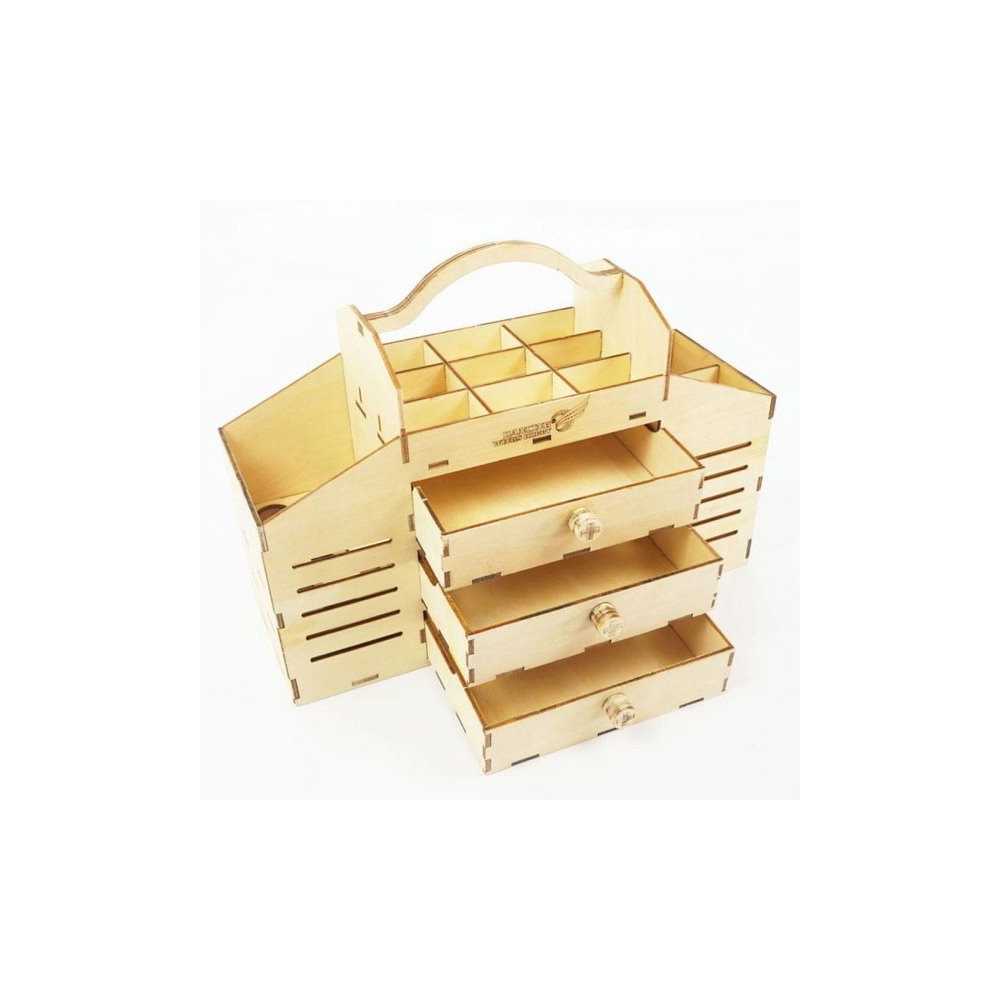 Mini Cassetta Degli Attrezzi In Legno Per Casa Delle Bambole – Scala 1:12, 5 Utensili In Miniatura